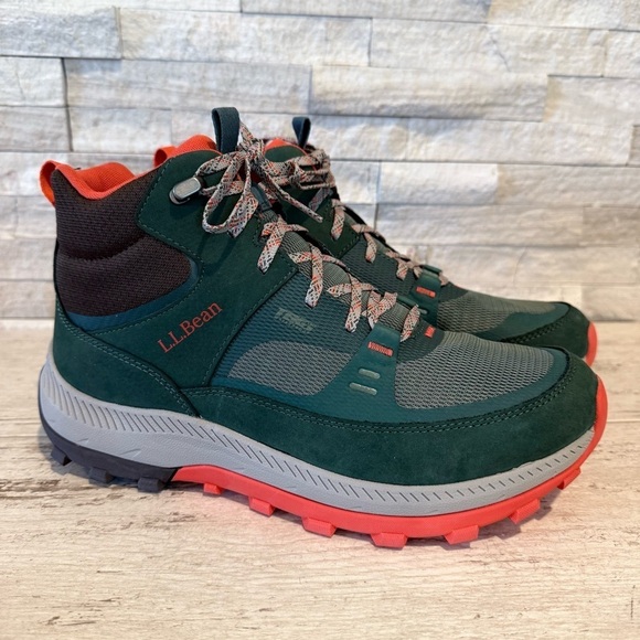 Men's Hiking L.L.Bean Access Hiking Boots Mid Waterproof Size 9.5 Green TEK 2.5 - Picture 1 of 11